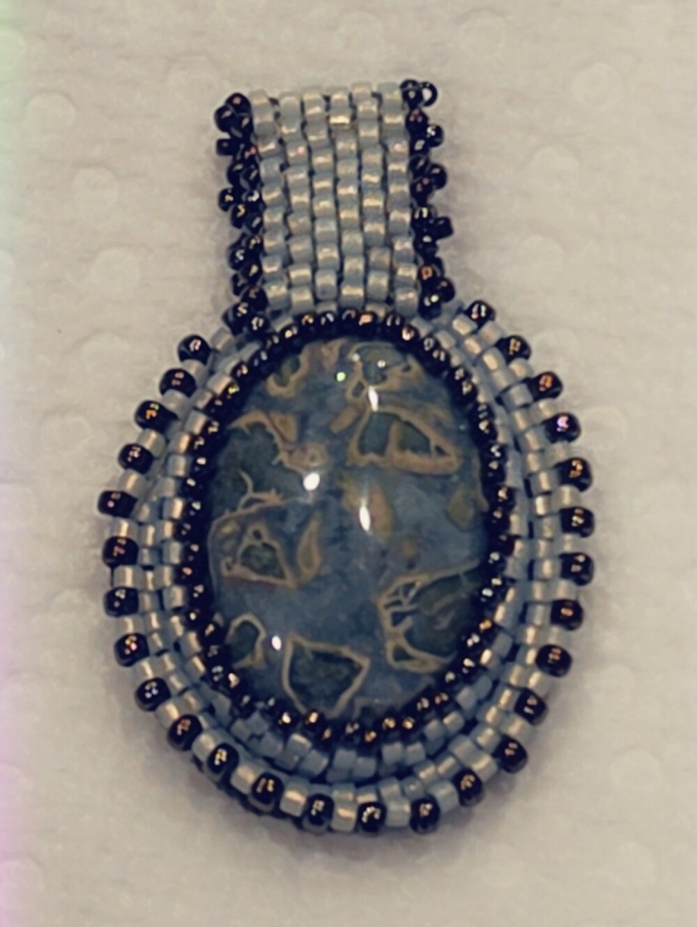 Artistan Handcrafted Ocean Jasper Beaded Gemstone Pendant
